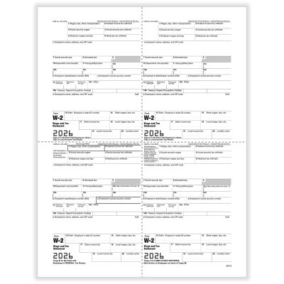 W-2 4-Up w/ Employee's Copies B
